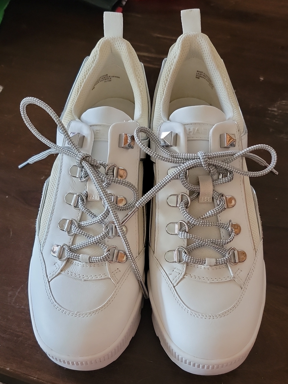 NIB Michael Kors Brooke Leather And  Scuba Trek Lace-Up Sneakers